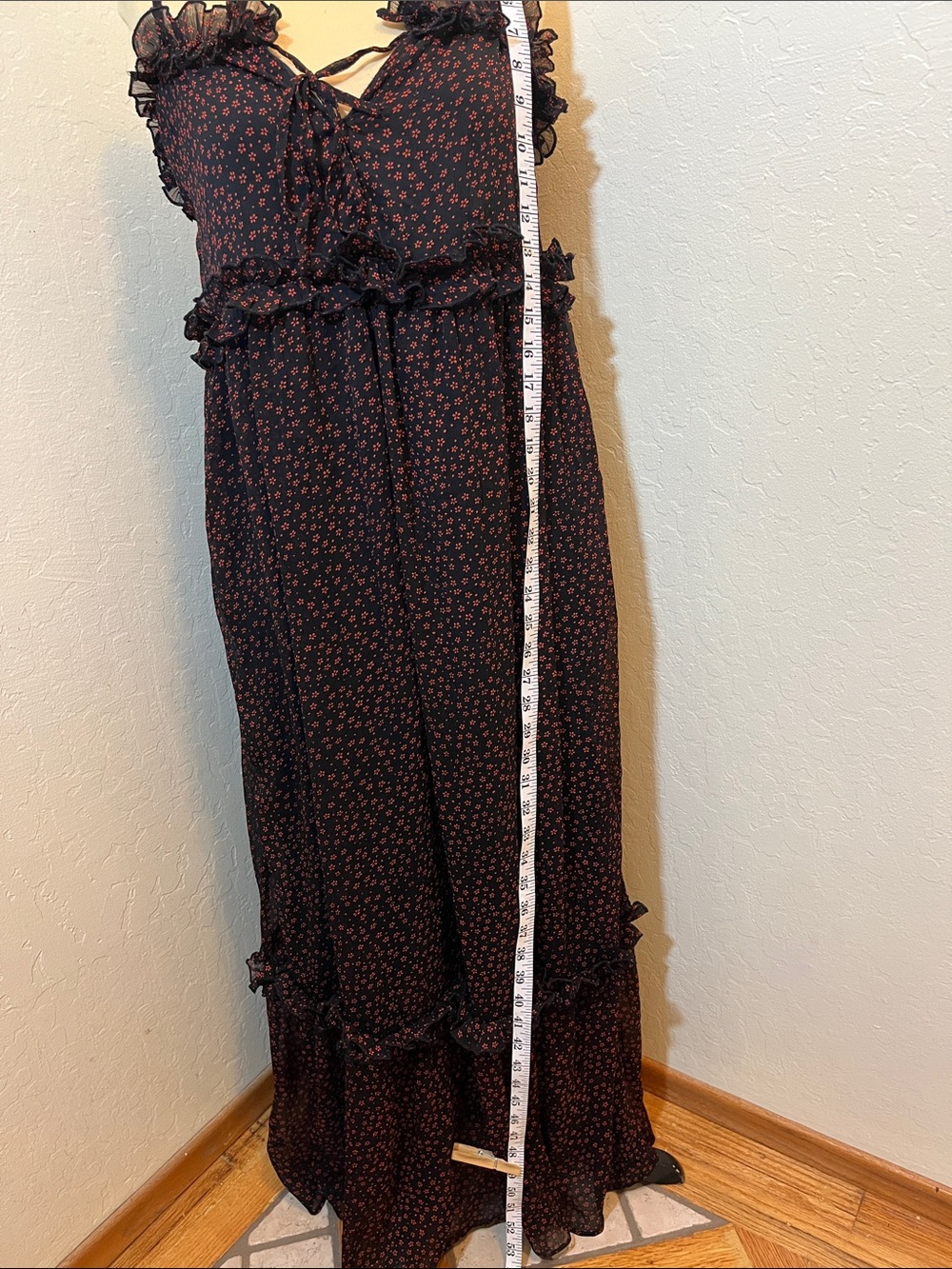 Urban Outfitters Black Floral Ruffle Maxi Dress - Picture 3 of 8